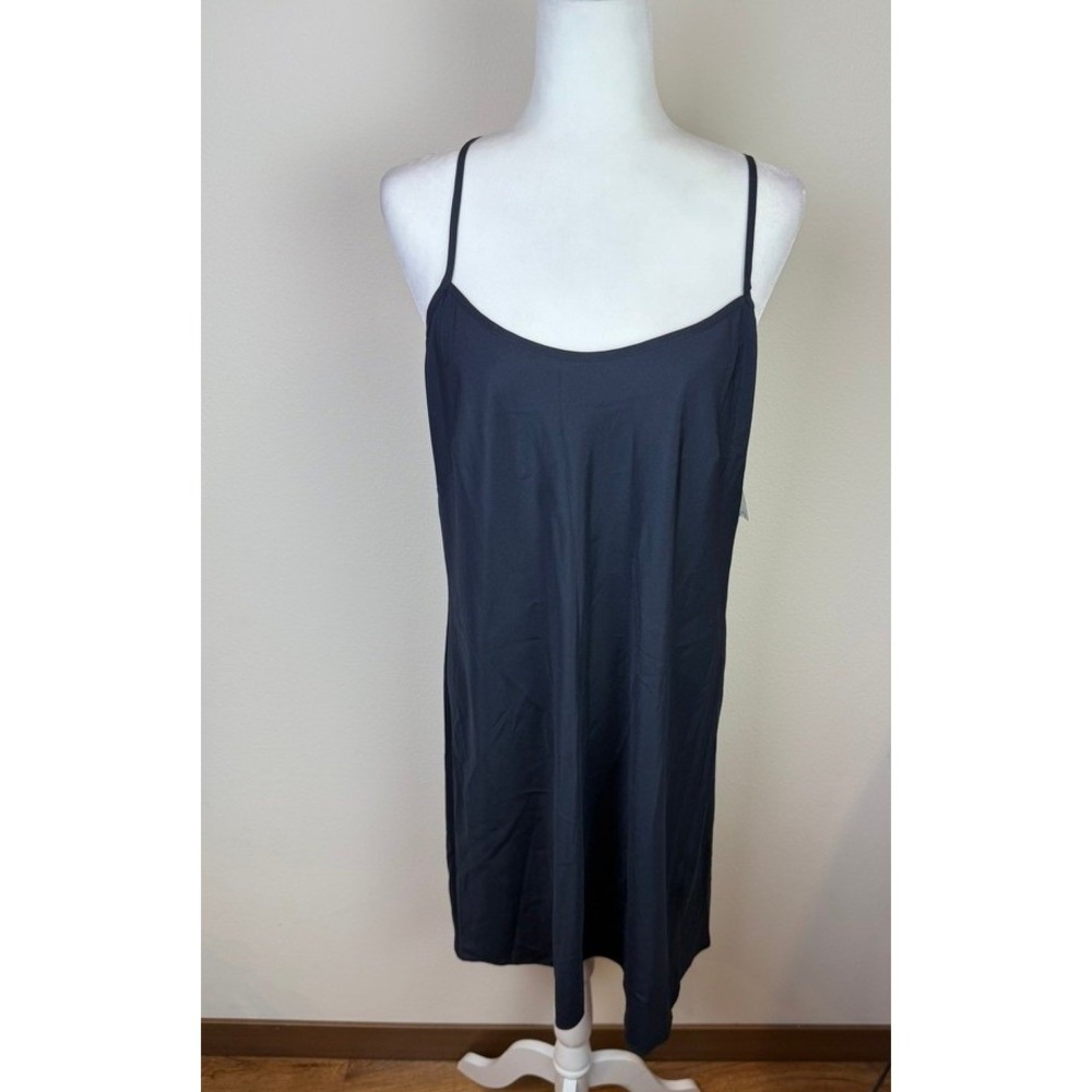 Nanette Lepore Womens Navy Blue Adjustable Spaghetti Strap Slip Dress Size 14